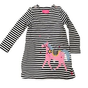 Joules Kaye Stripe Unicorn Dress Girls Size 3 Years